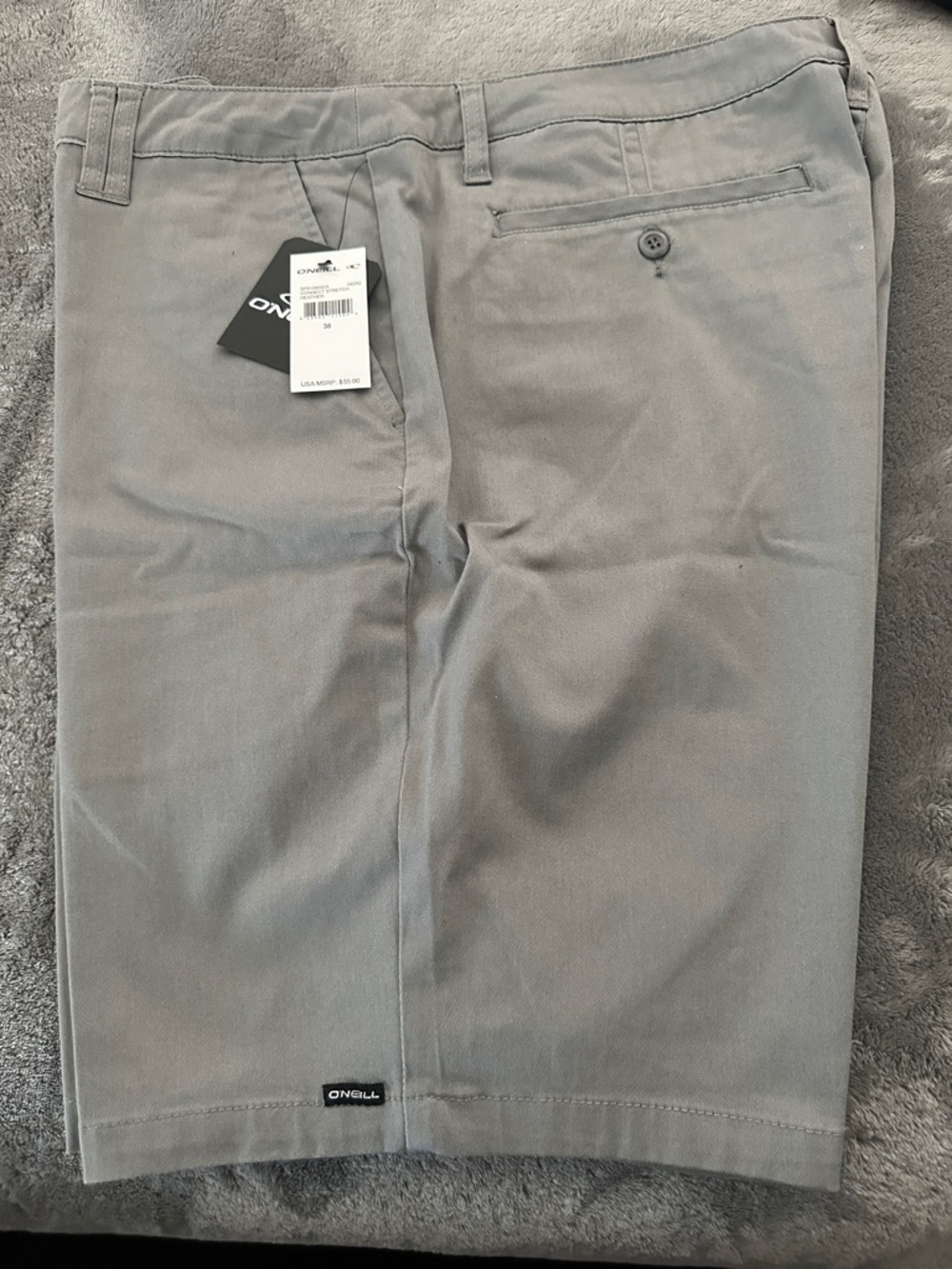 O'Neill Men's Light Gray Flat Front Chino Shorts